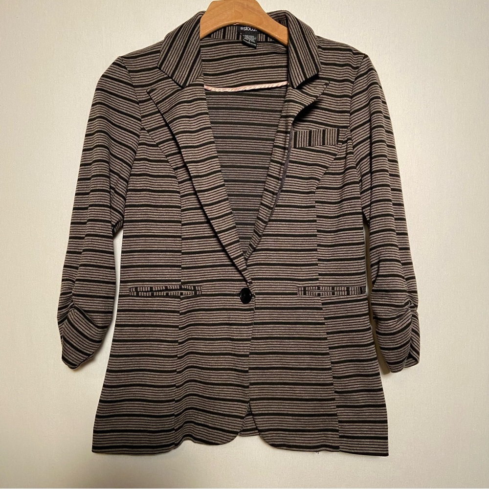 Stoosh Blazer Womens Size Large Lightweight Stripped Blazer‎ Jacket